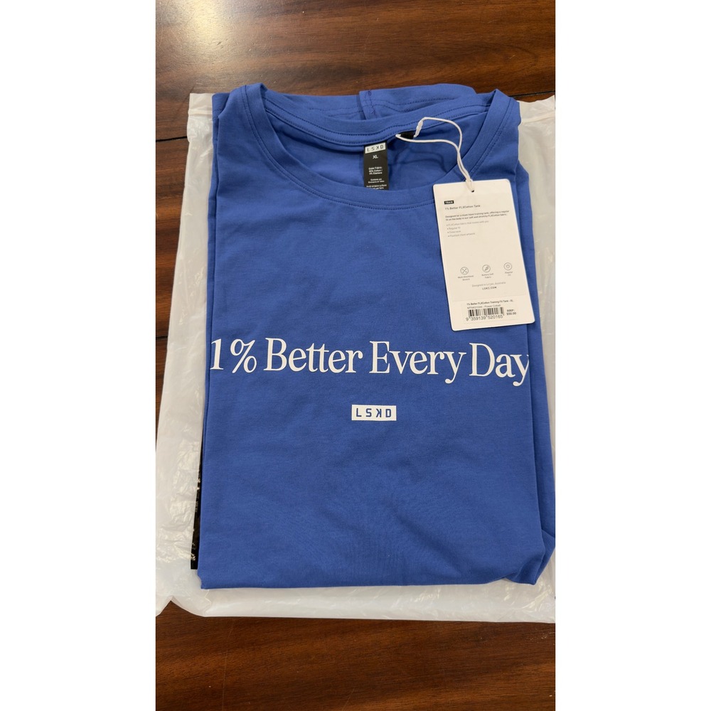 LSKD 1% Better FLXCotton Training Tank Power Cobalt Blue XL MTNK01044 NEW NWT - Picture 13 of 16